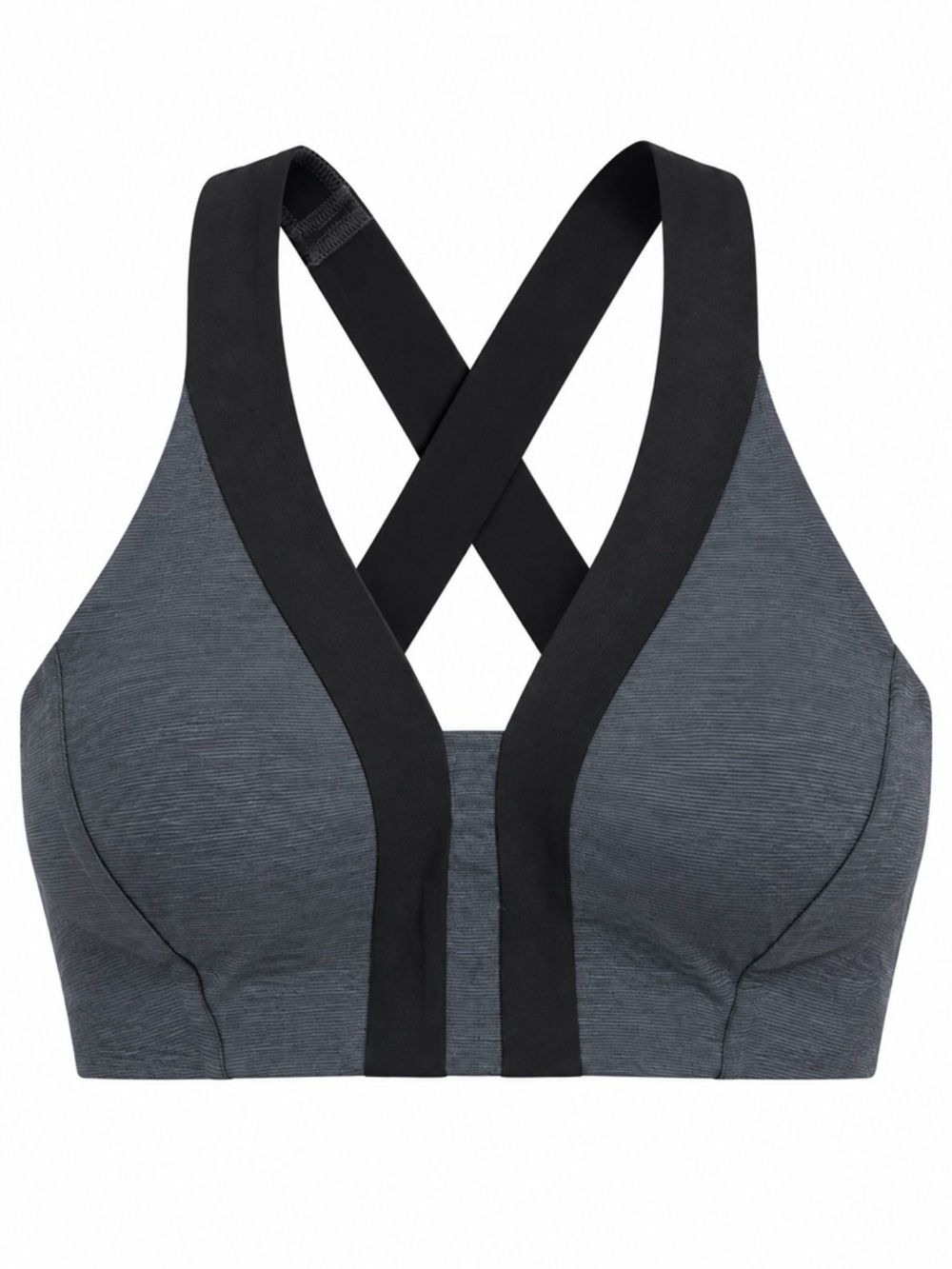 New - Athleta Allyson Felix Legend V-Neck Sports Bra in Gray & Black | Size XXS
